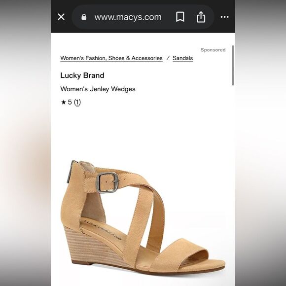 Lucky Brand Women's Jenley Wedges Sz 8 EUC Tan Leather - Picture 15 of 16